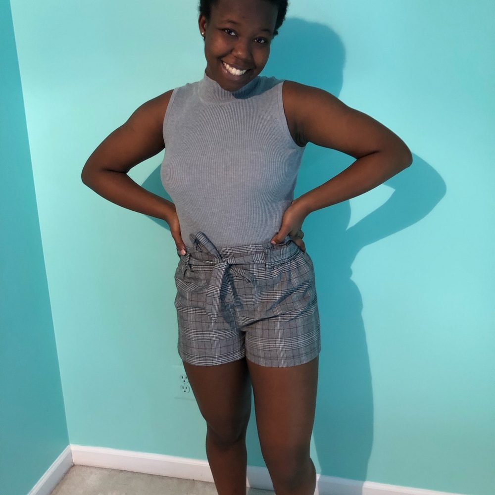 Gingham print shorts